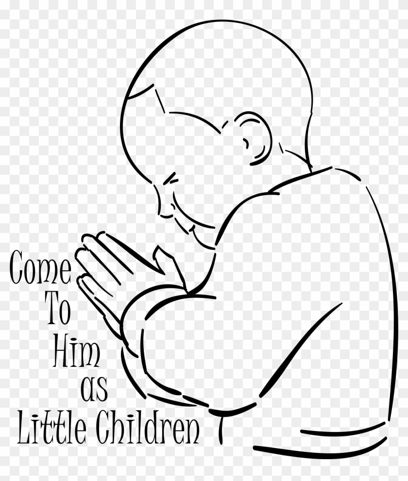Detail Child Praying Clipart Black And White Nomer 42