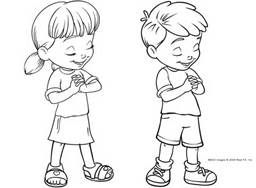 Detail Child Praying Clipart Black And White Nomer 3