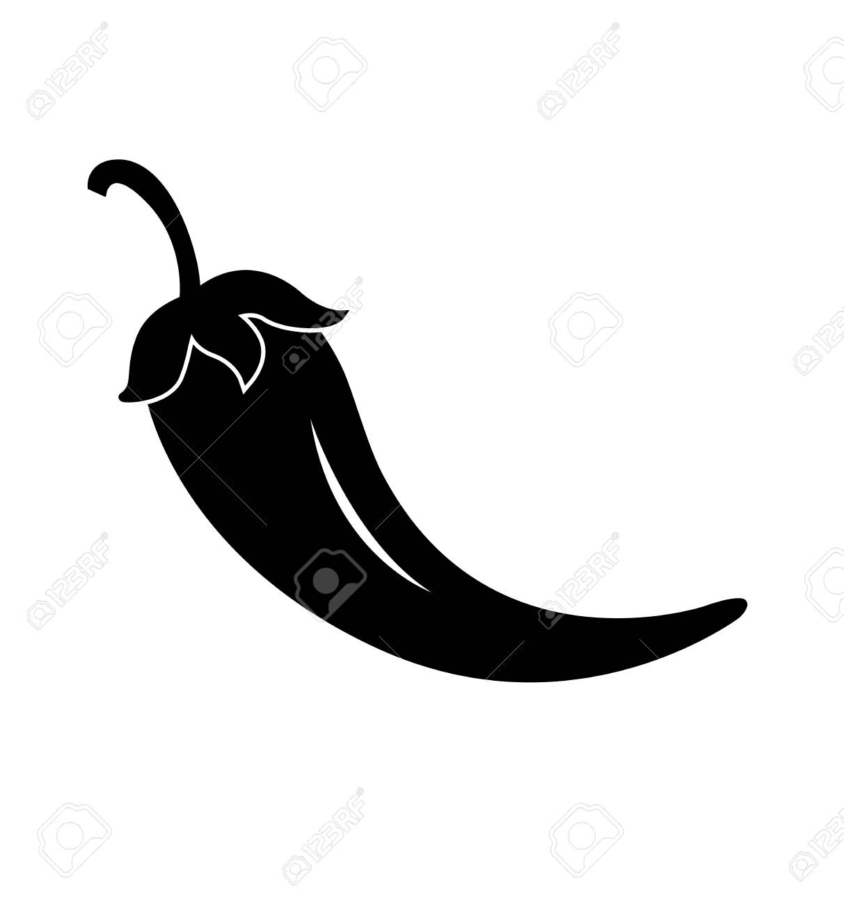 Detail Chili Pepper Clipart Black And White Nomer 19