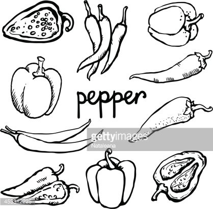 Detail Chili Pepper Clipart Black And White Nomer 47