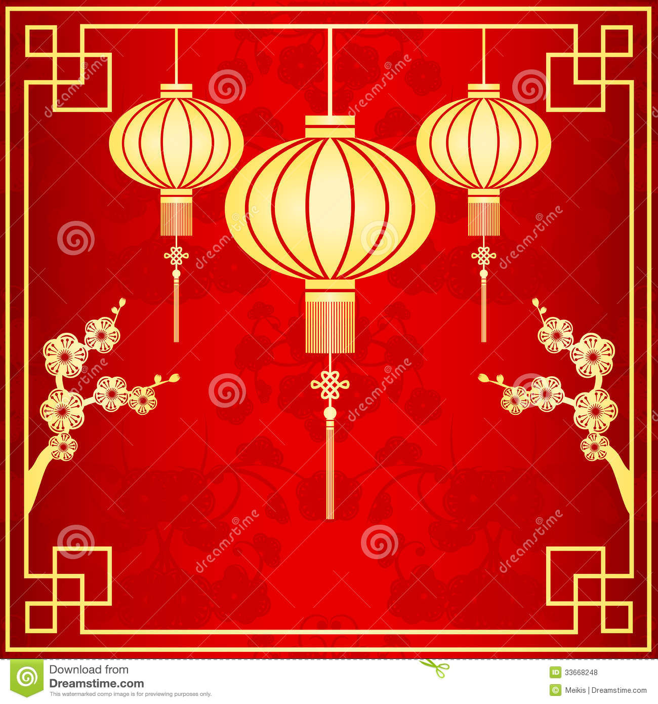 Detail Chinese Lantern Vector Free Download Nomer 48