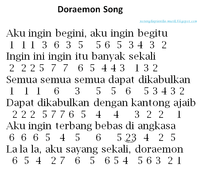 Chord Doraemon Indonesia - KibrisPDR