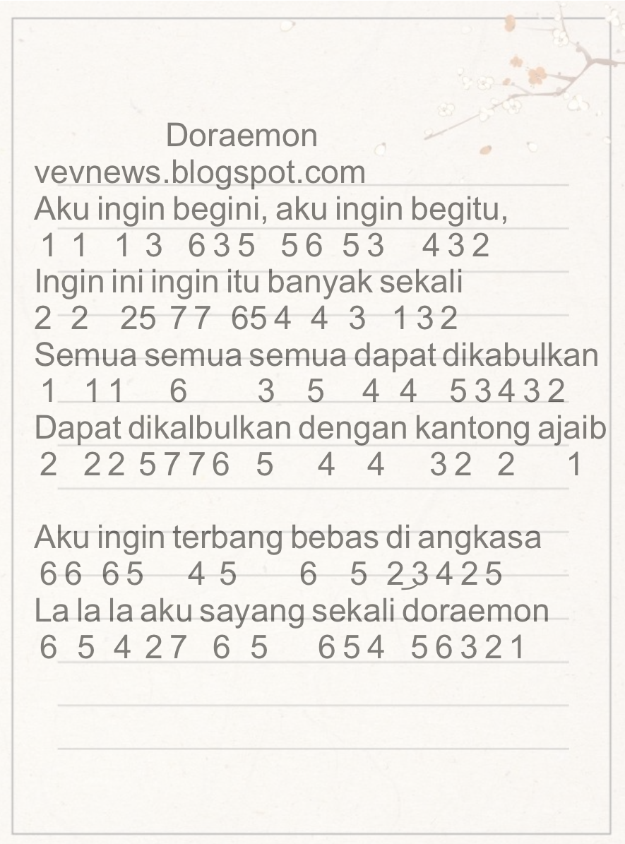 Detail Chord Doraemon Versi Jepang Nomer 27