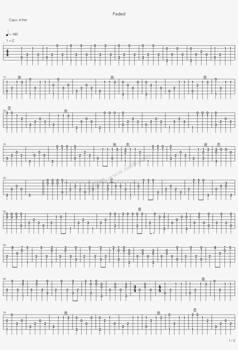 Detail Chord Gitar Alan Walker Faded Nomer 15