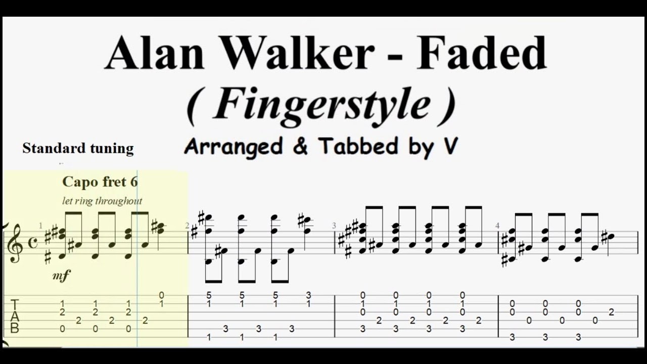 Detail Chord Gitar Alan Walker Faded Nomer 23