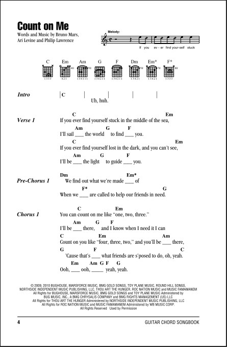 Chord Gitar Count On Me - KibrisPDR