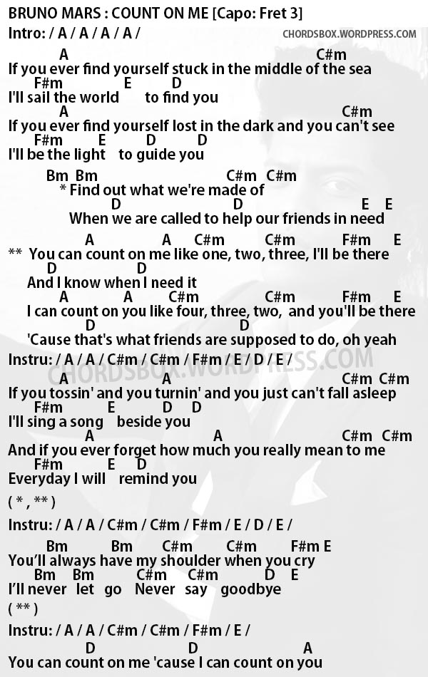 Detail Chord Gitar Count On Me Nomer 2