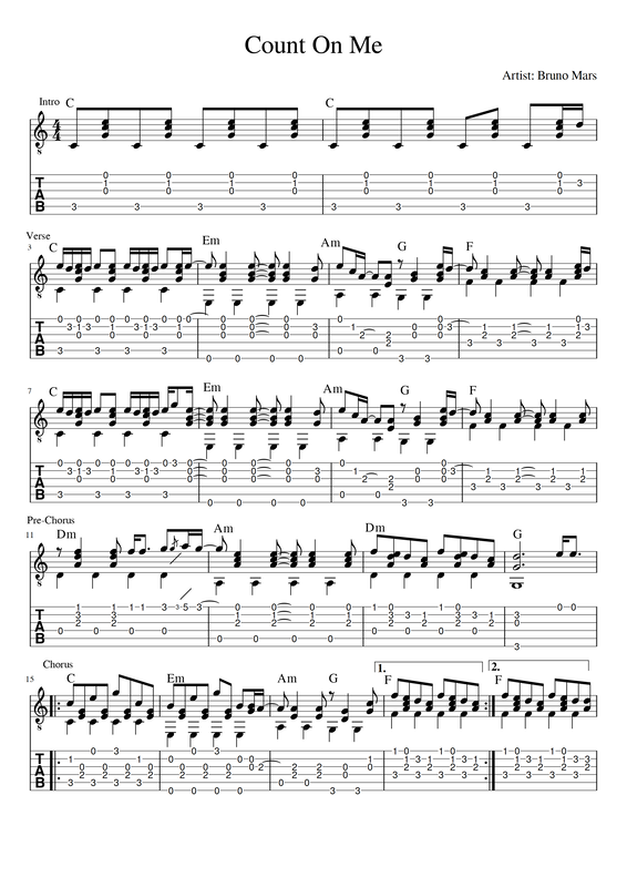 Detail Chord Gitar Count On Me Nomer 17