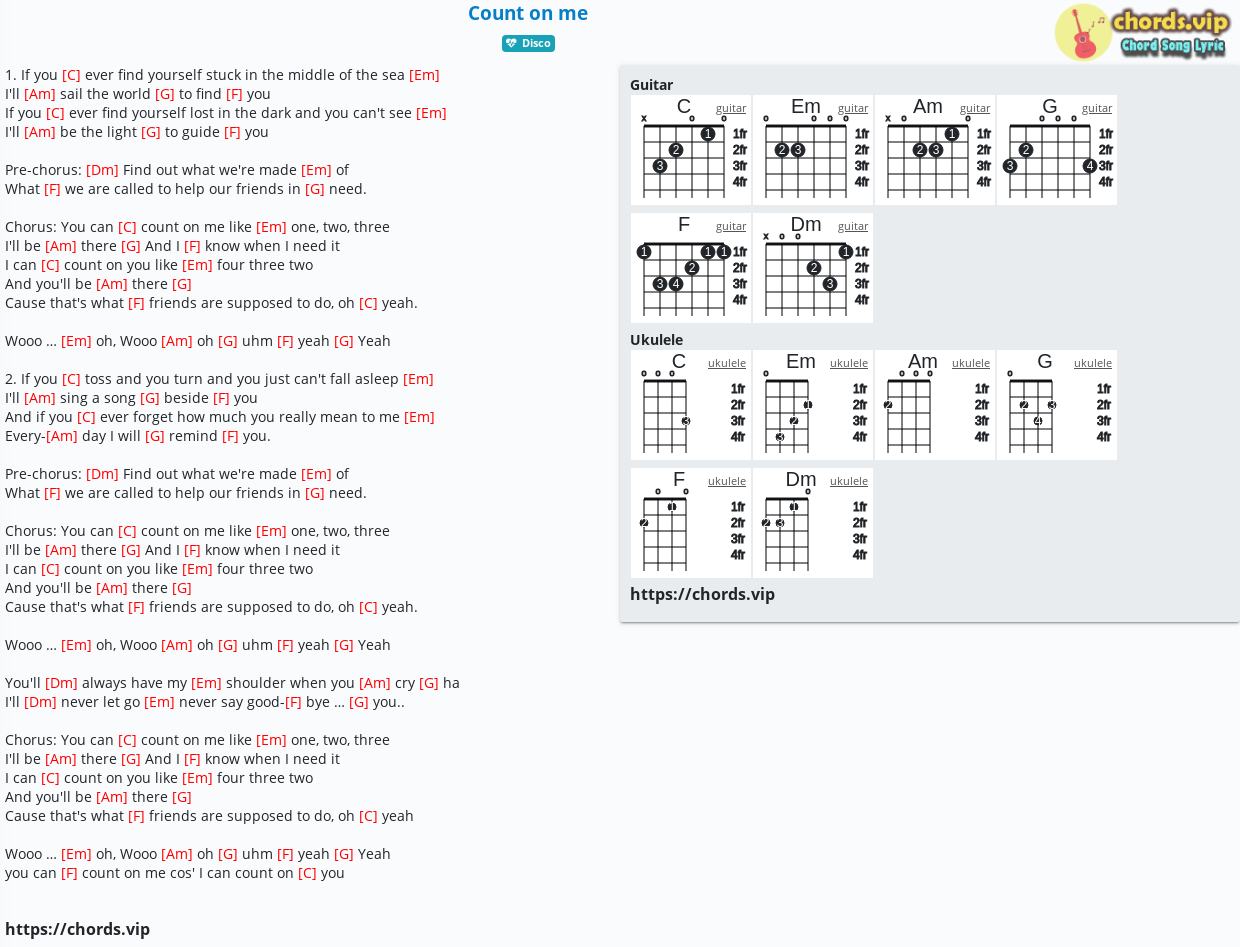 Detail Chord Gitar Count On Me Nomer 7