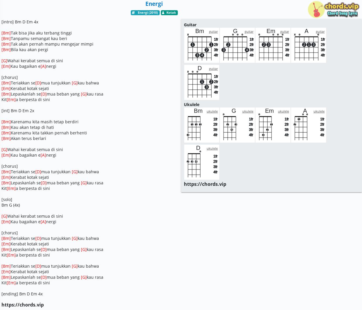 Detail Chord Gitar Terbang Kotak Nomer 17