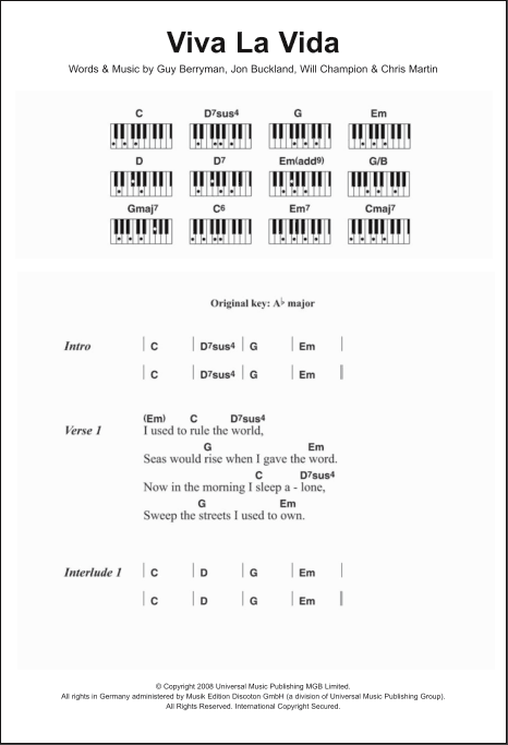 Detail Chord Gitar Viva La Vida Nomer 18