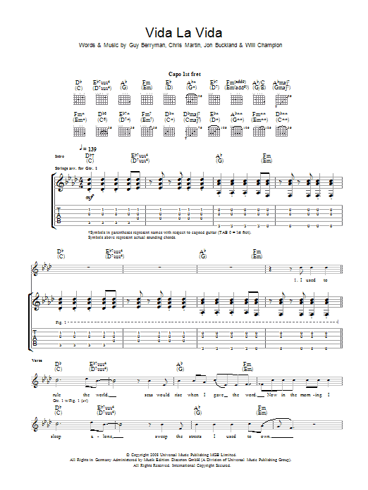 Detail Chord Gitar Viva La Vida Nomer 8