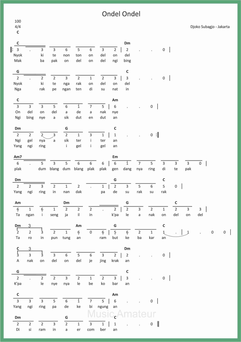 Chord Ondel Ondel - KibrisPDR