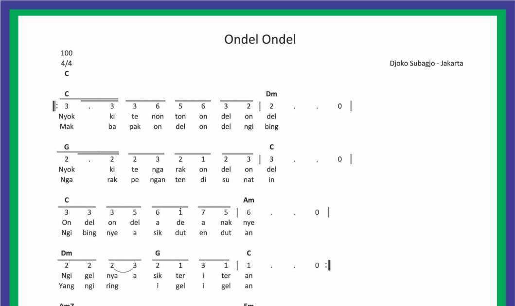 Detail Chord Ondel Ondel Nomer 3