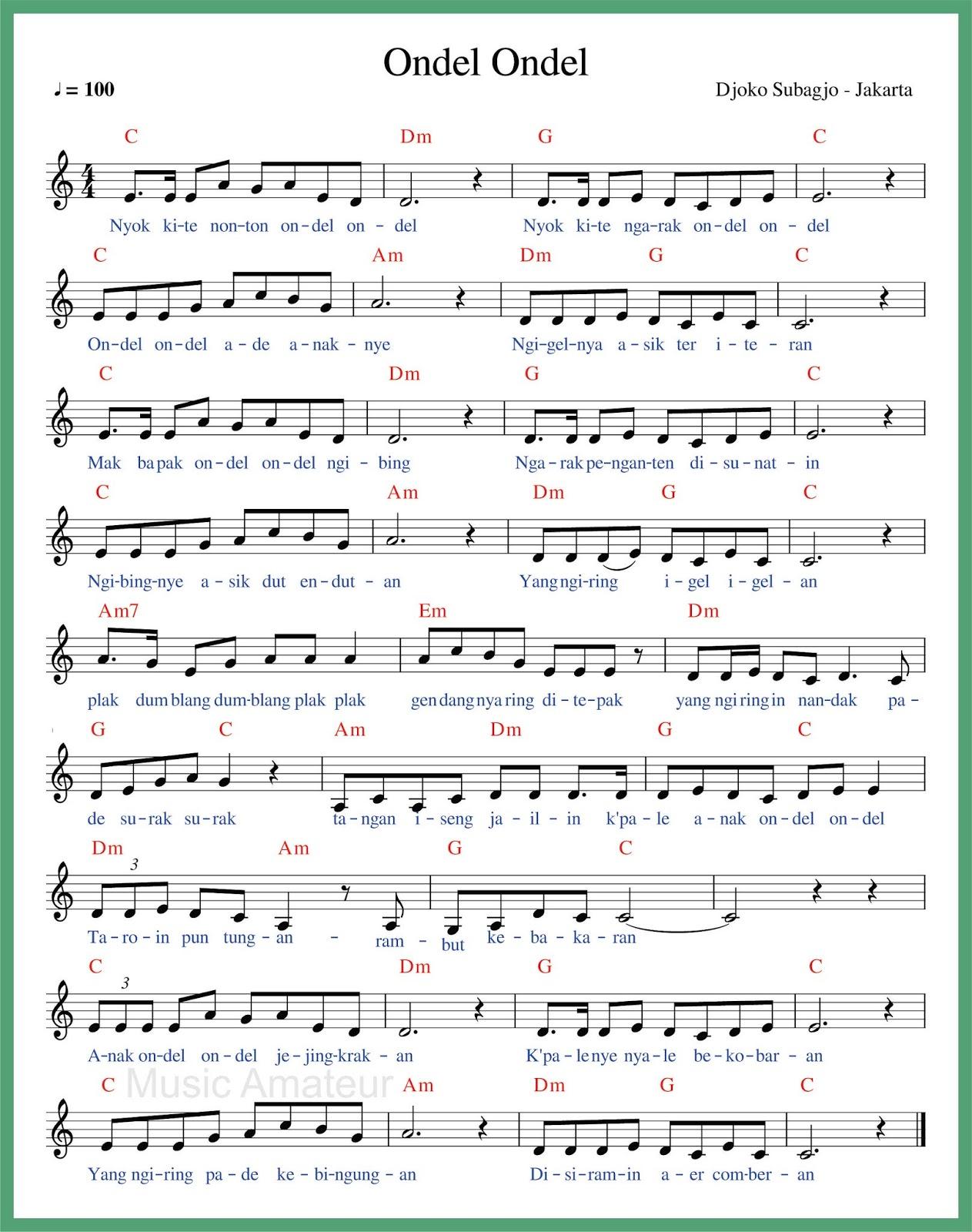 Detail Chord Ondel Ondel Nomer 4