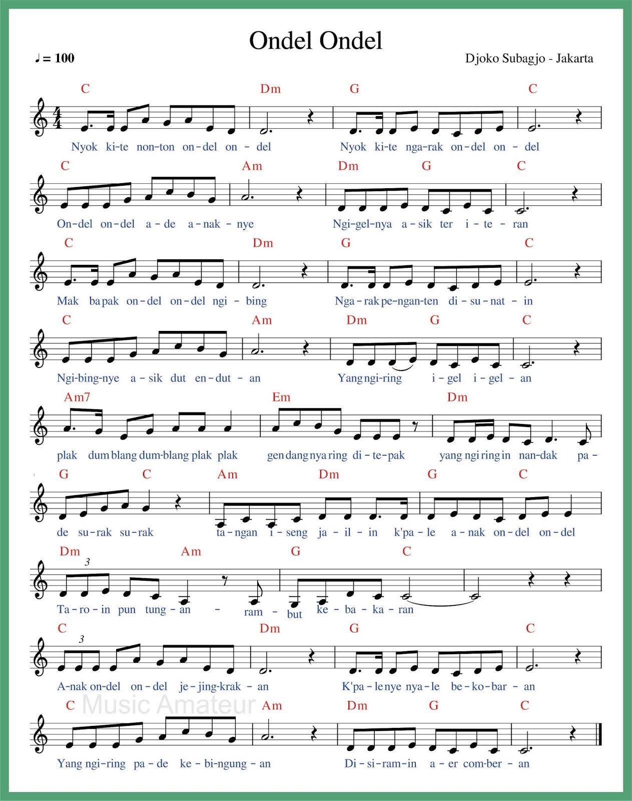 Detail Chord Ondel Ondel Nomer 4