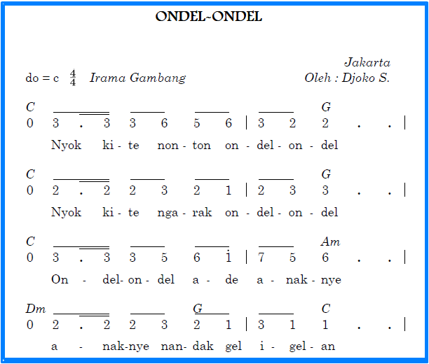 Detail Chord Ondel Ondel Nomer 6