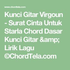 Detail Chordtela Surat Cinta Nomer 21