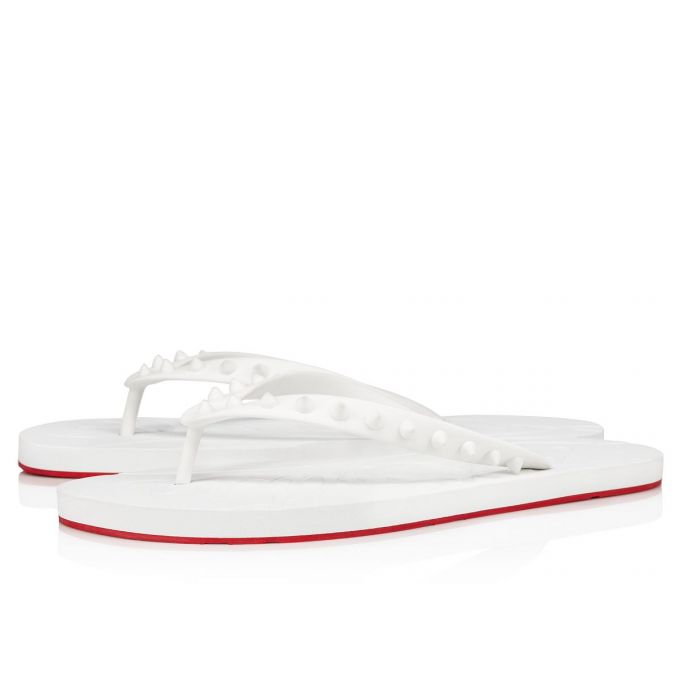 Detail Christian Louboutin White Flip Flops Nomer 3