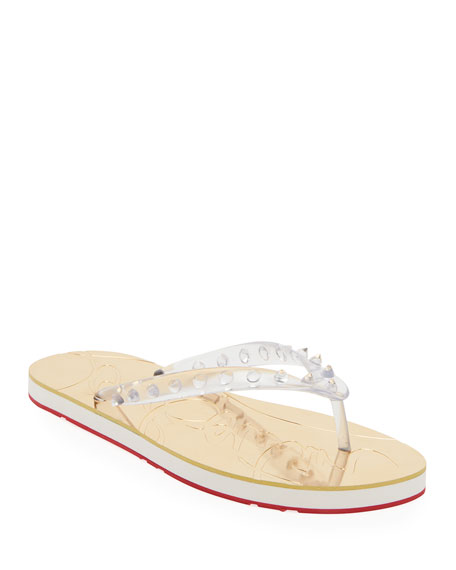 Detail Christian Louboutin White Flip Flops Nomer 25