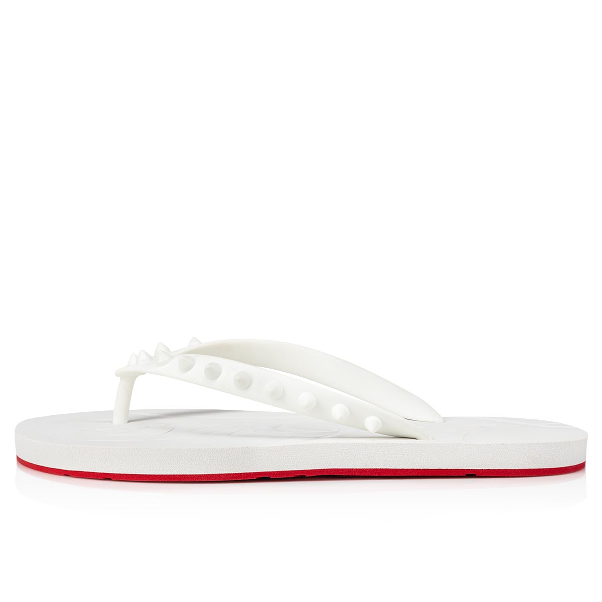 Detail Christian Louboutin White Flip Flops Nomer 4