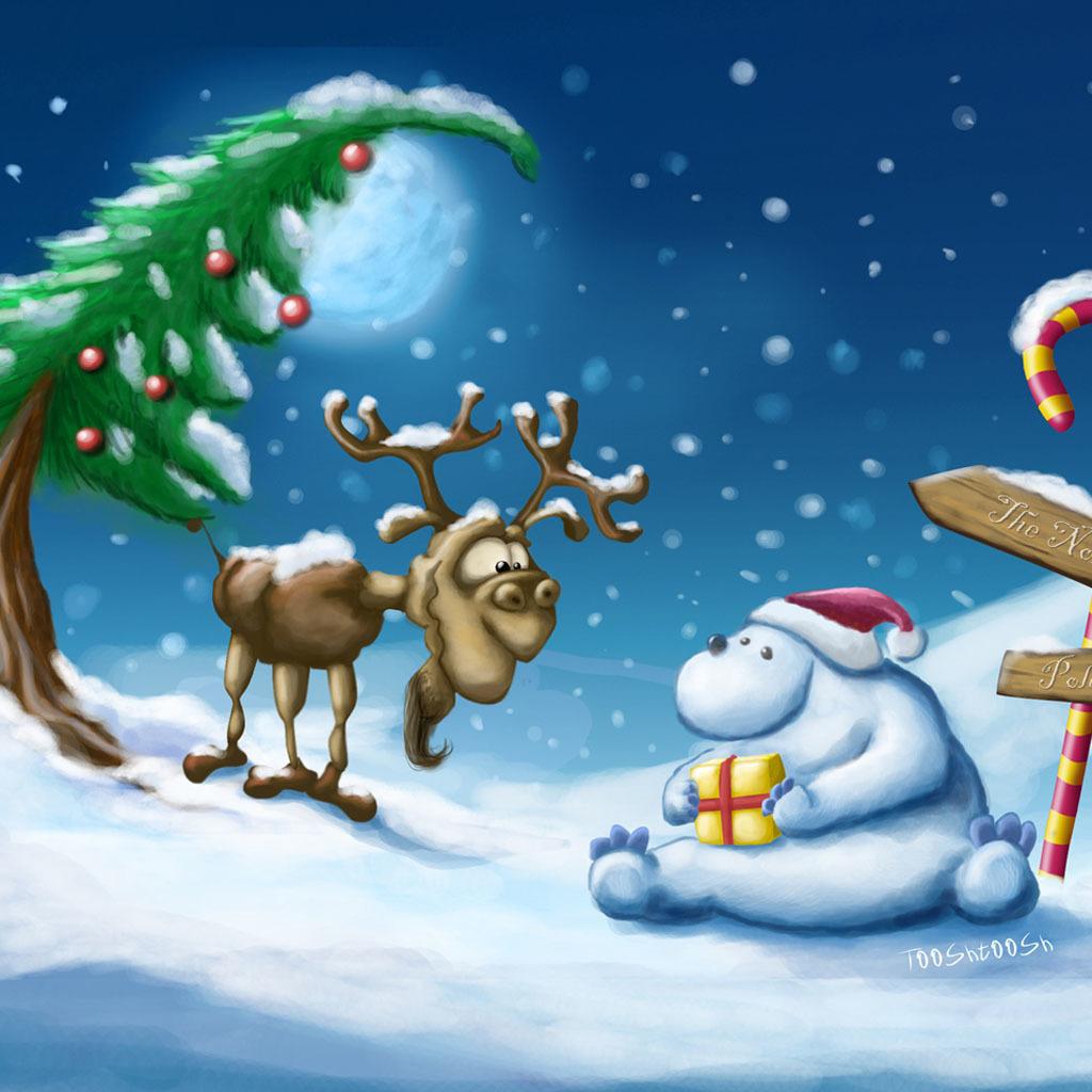 Detail Christmas Cartoon Wallpaper Nomer 47