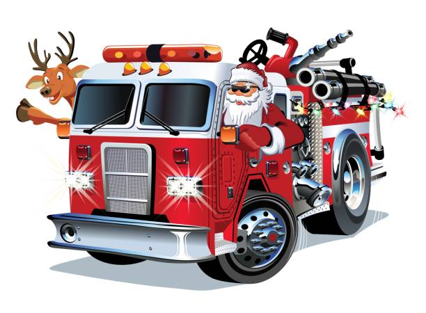 Detail Christmas Fire Truck Clipart Nomer 3