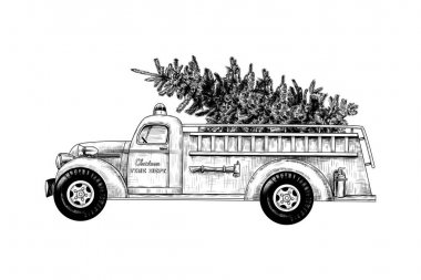 Detail Christmas Fire Truck Clipart Nomer 21