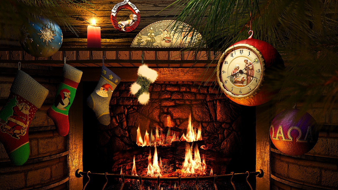 Detail Christmas Fireplace Desktop Background Nomer 56