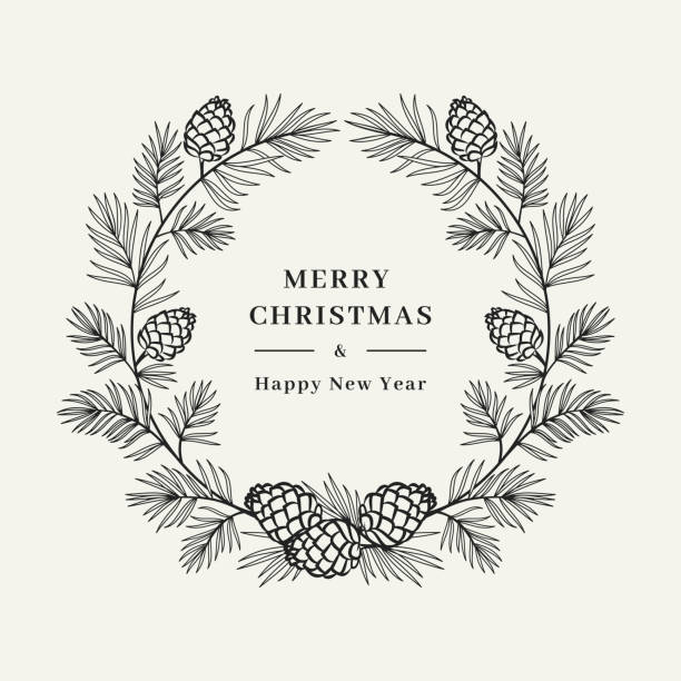 Detail Christmas Garland Clipart Black And White Nomer 29