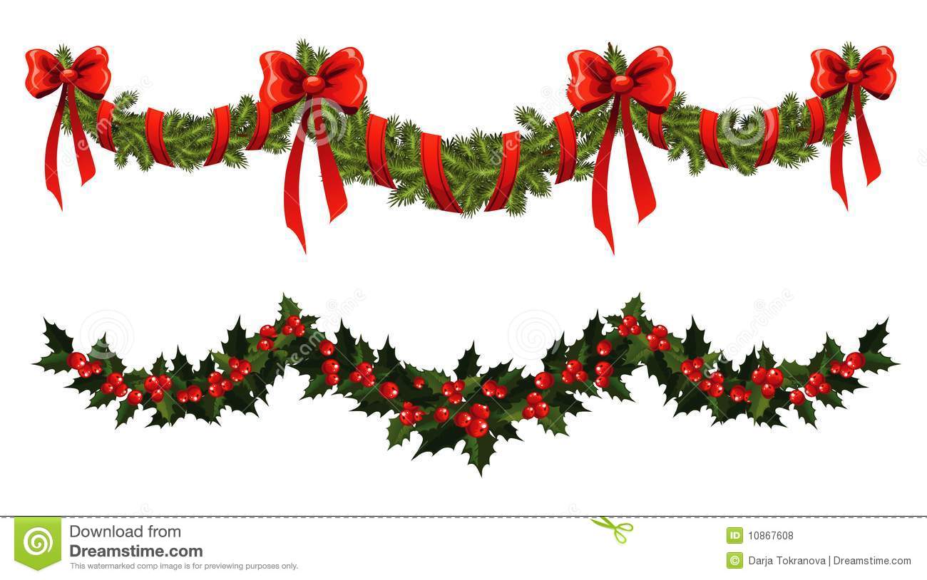 Detail Christmas Garland Clipart Black And White Nomer 33