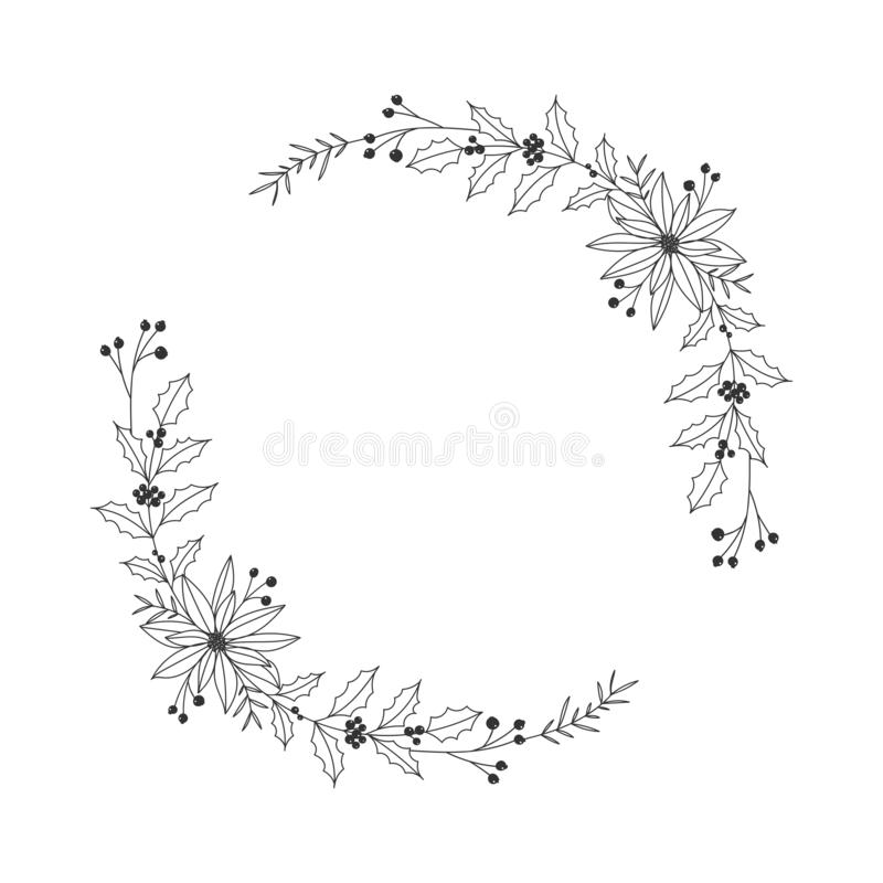 Detail Christmas Garland Clipart Black And White Nomer 5