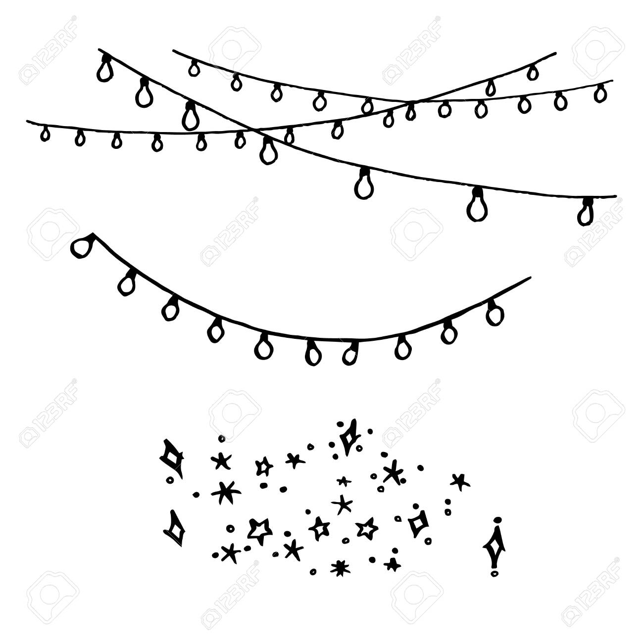 Detail Christmas Garland Clipart Black And White Nomer 46