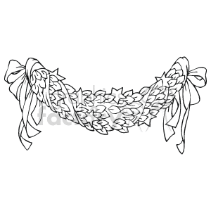 Detail Christmas Garland Clipart Black And White Nomer 7