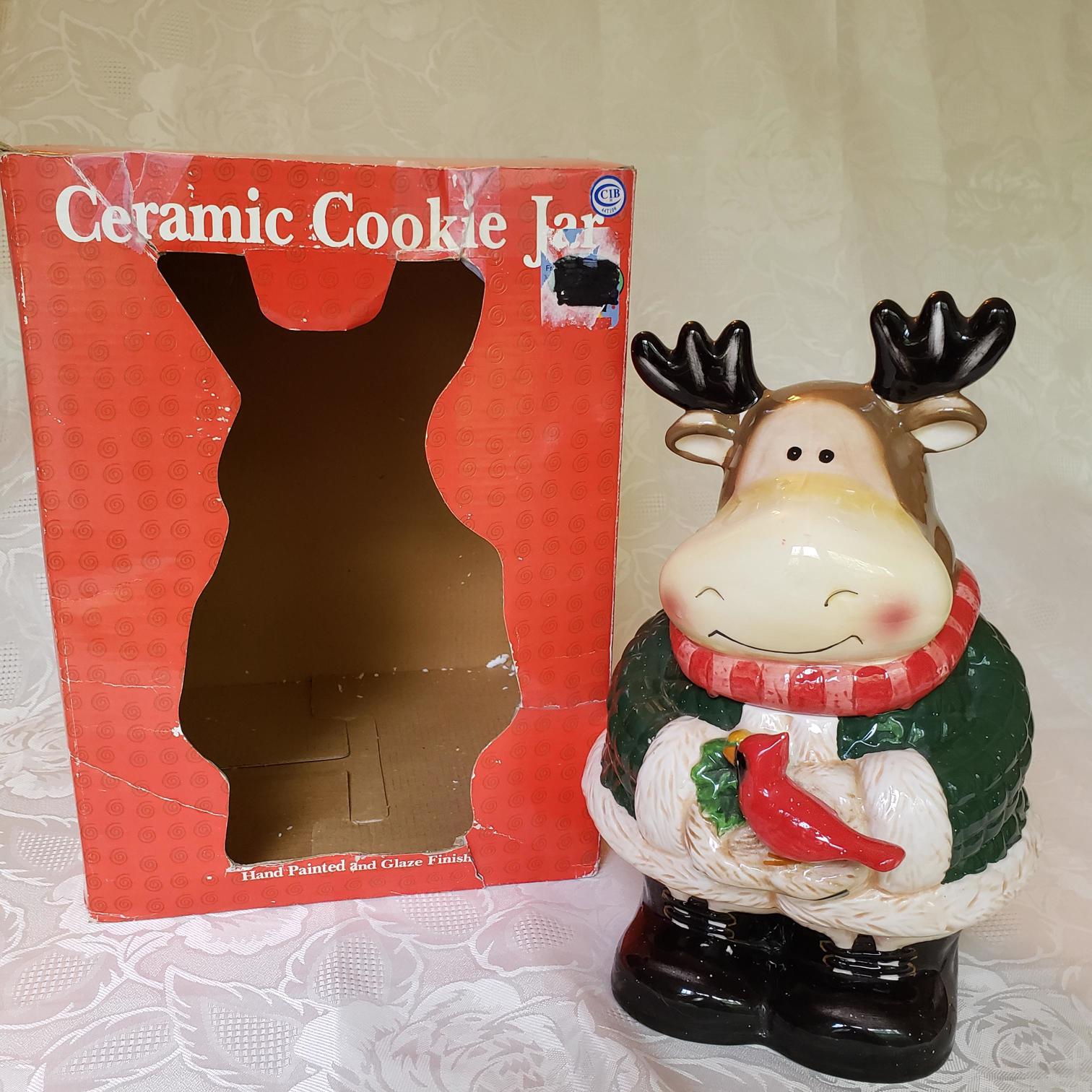 Detail Christmas Moose Cookie Jar Nomer 8