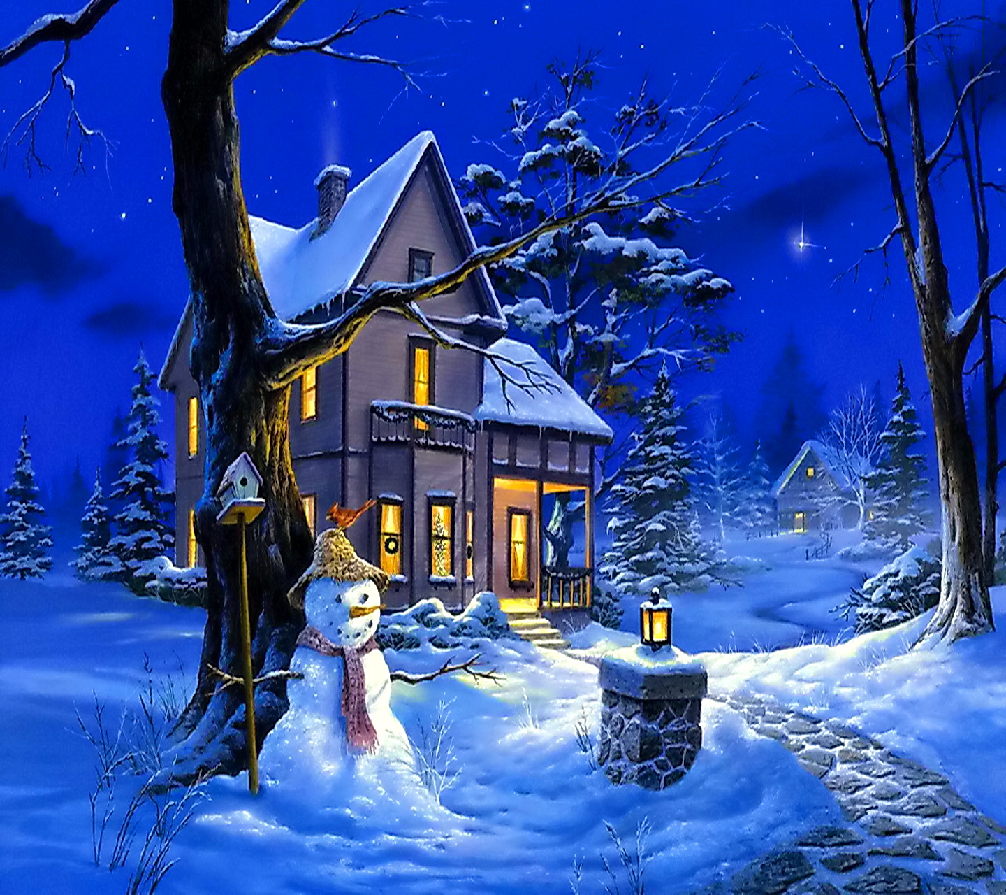 Detail Christmas Night Wallpaper Nomer 2