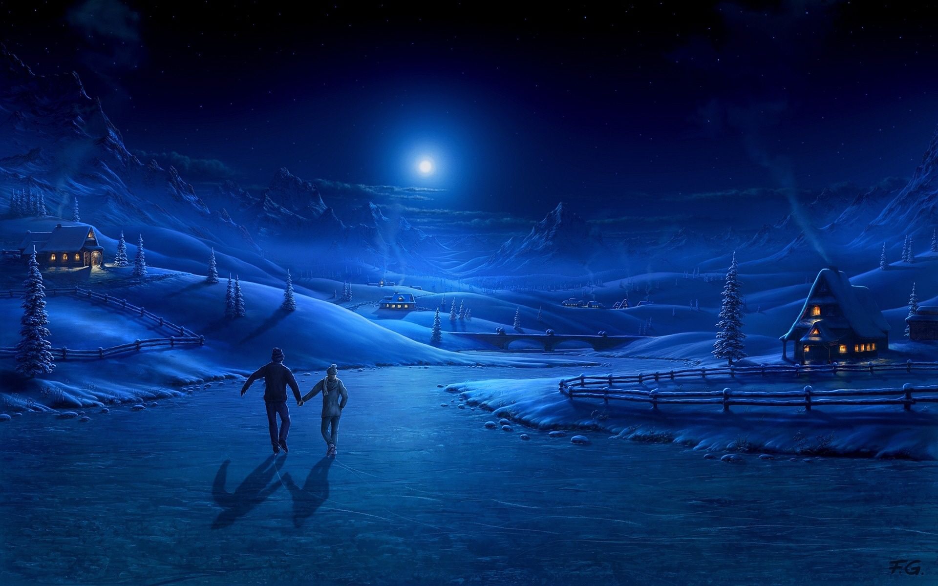 Detail Christmas Night Wallpaper Nomer 36