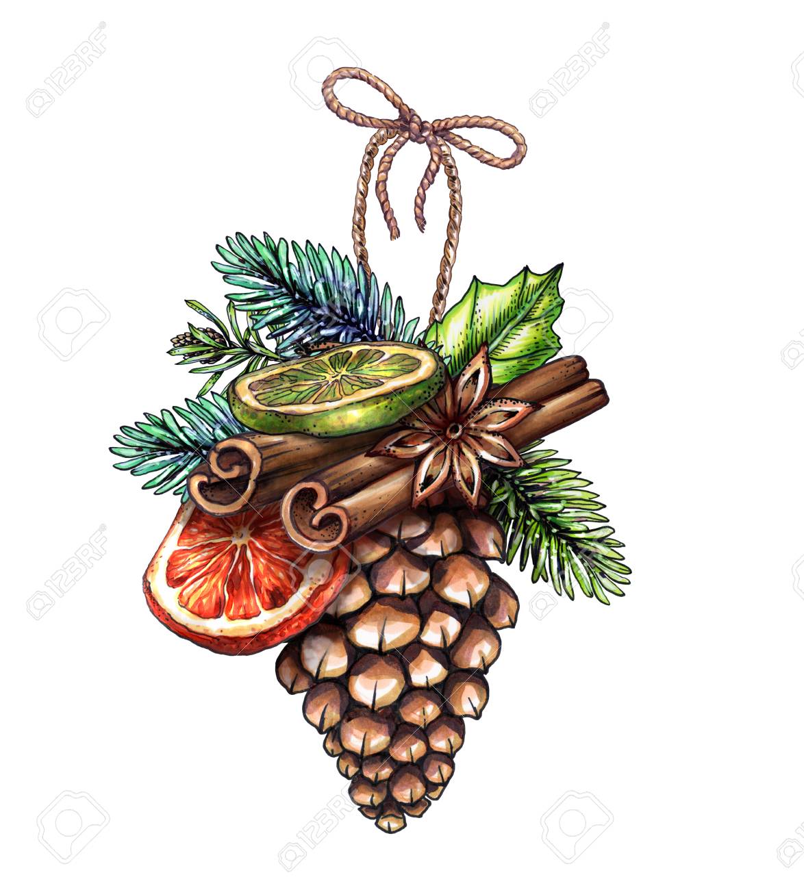 Detail Christmas Pinecone Clipart Nomer 29