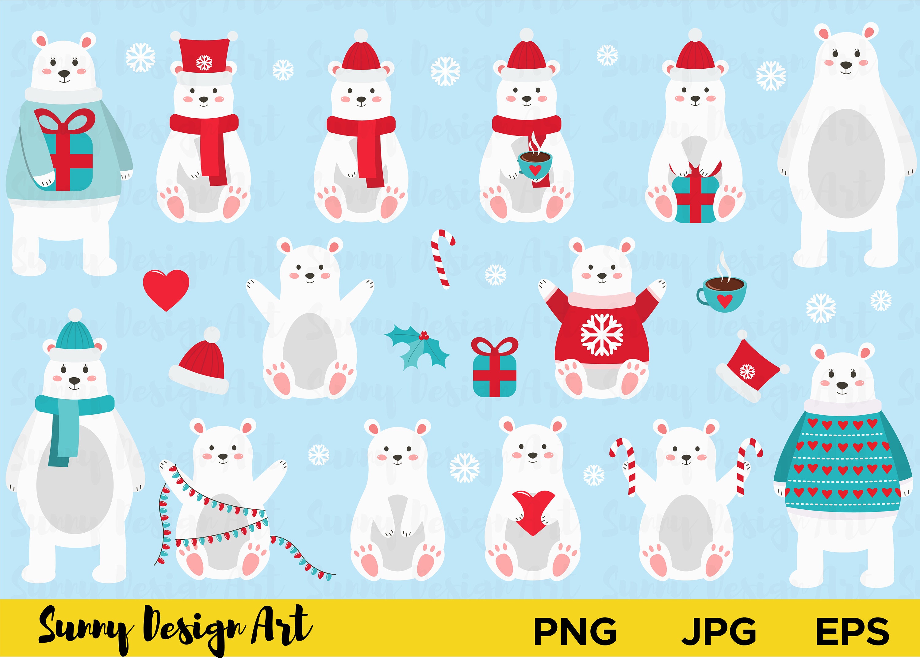 Detail Christmas Polar Bear Clipart Nomer 18