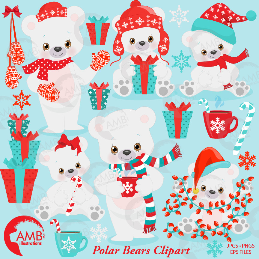 Detail Christmas Polar Bear Clipart Nomer 38