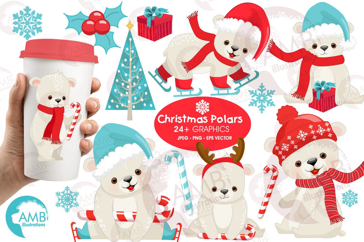 Detail Christmas Polar Bear Clipart Nomer 43