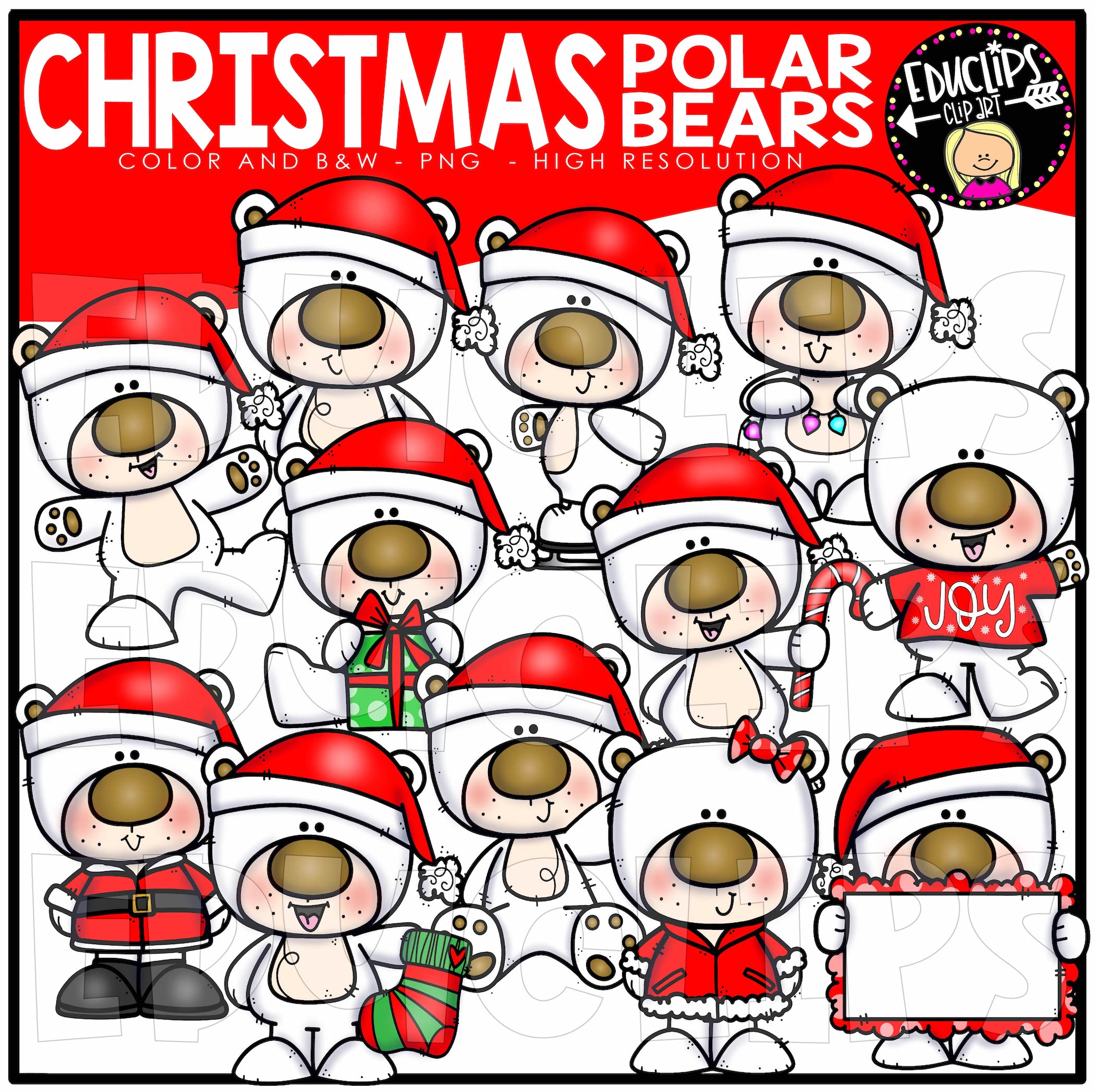 Download Christmas Polar Bear Clipart Nomer 47