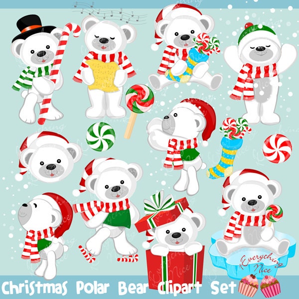 Detail Christmas Polar Bear Clipart Nomer 8