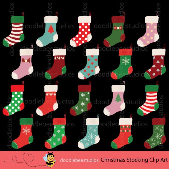 Detail Christmas Socks Clipart Nomer 27