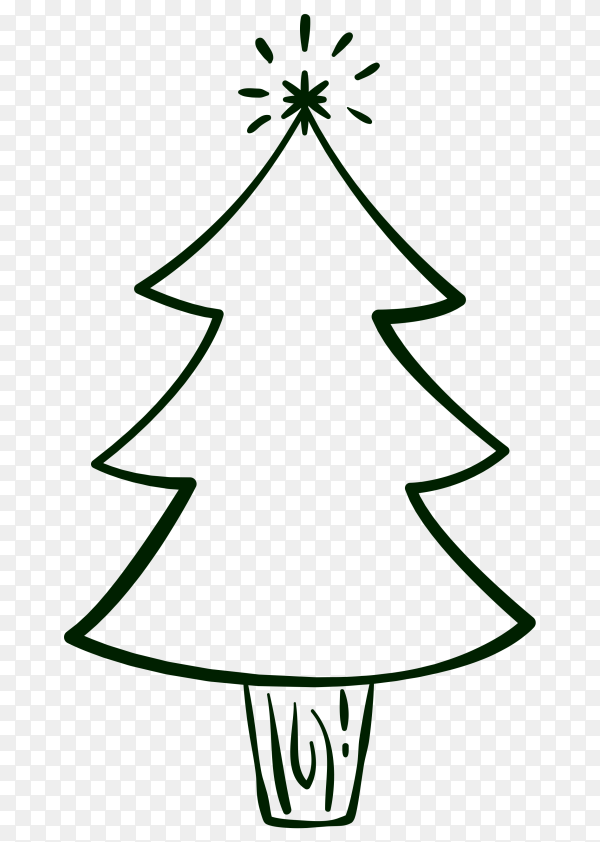 Detail Christmas Tree Drawing Png Nomer 5