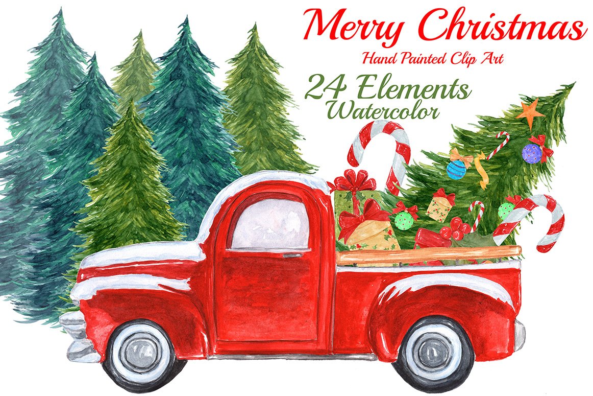Detail Christmas Tree In Truck Clipart Nomer 28