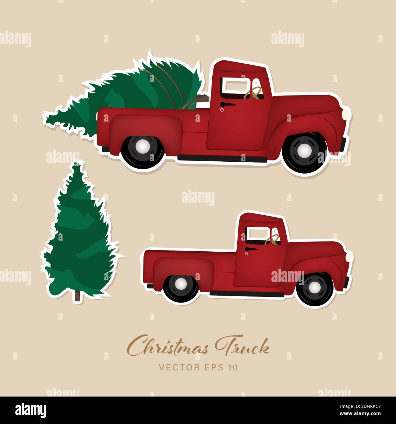 Detail Christmas Tree In Truck Clipart Nomer 30