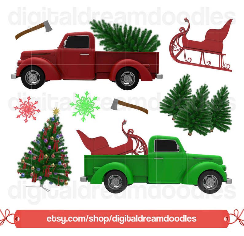 Detail Christmas Tree In Truck Clipart Nomer 31