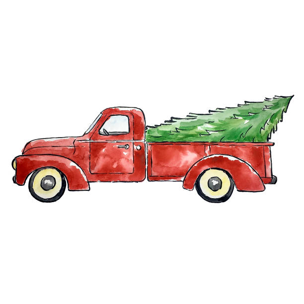 Detail Christmas Tree In Truck Clipart Nomer 49