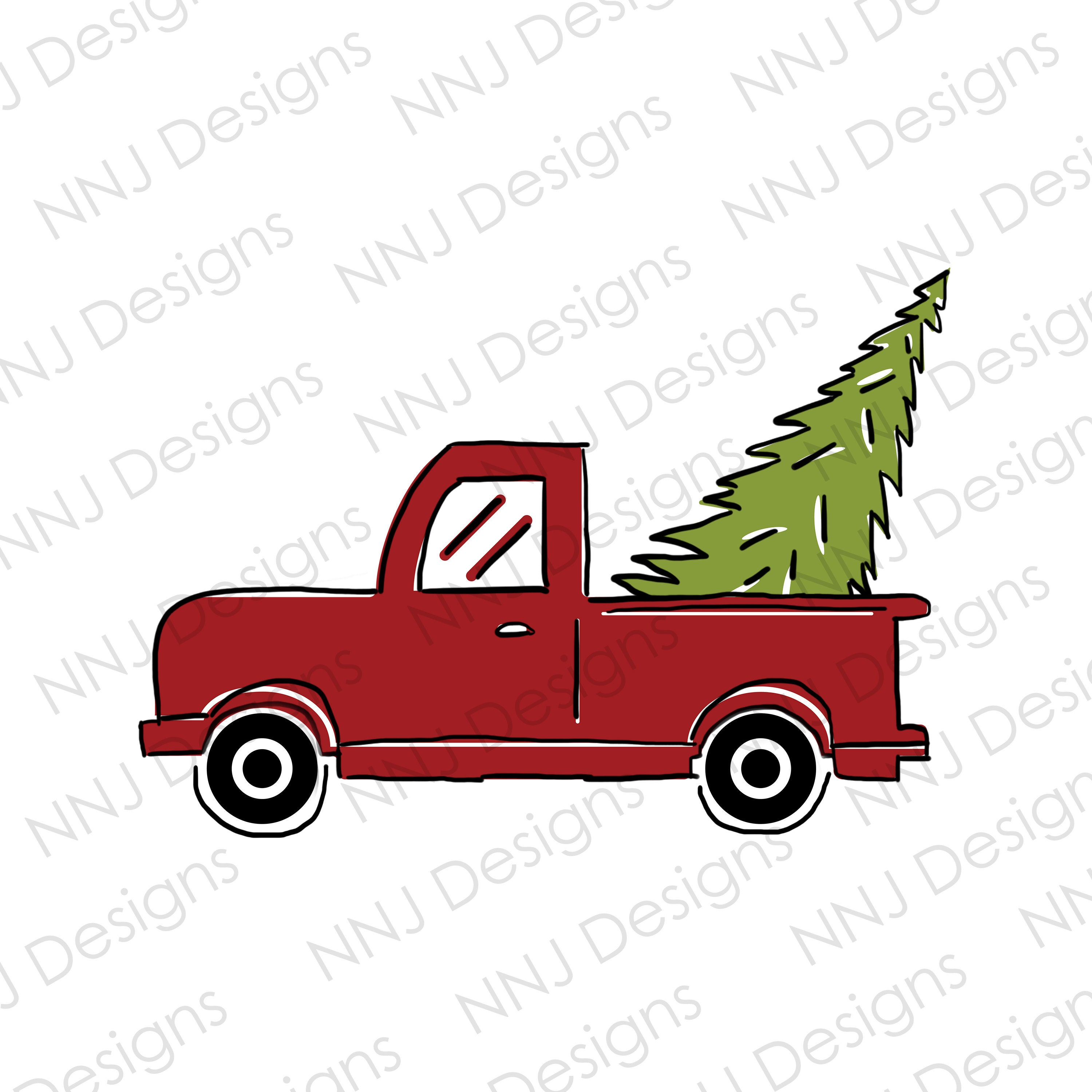 Detail Christmas Tree In Truck Clipart Nomer 54